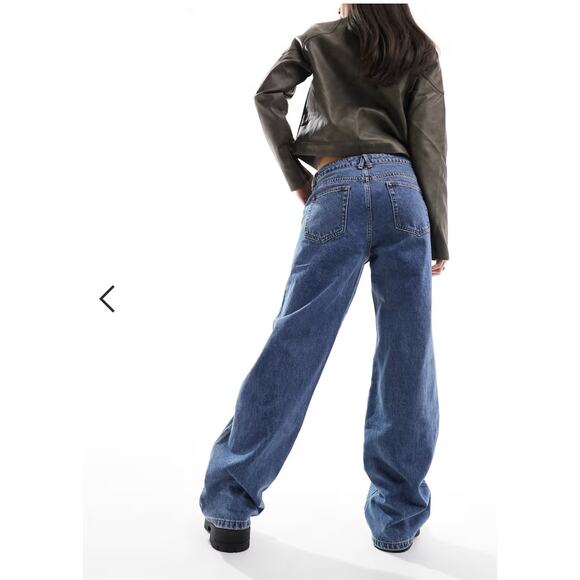 Lioness Wide Leg Seam Detail Medium Wash Blue Jeans Sz Small Australia 28x31 - Picture 3 of 12